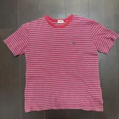 【日本製】マックレガー ボーダー Tシャツ M 赤 ワンポイント刺繍 古着のサムネイル
