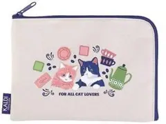 カルディ 猫 ポーチ L字ファスナー 保管品のサムネイル