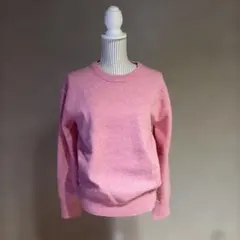 ピンク クルーネック ニット セーター 長袖ジーナシス