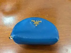 PRADA 青 レザー コインケース 財布