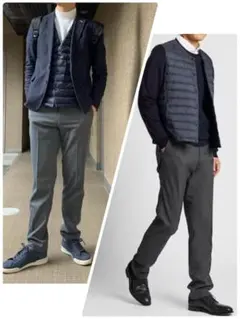 メンズUNIQLO イージーケアストレッチスリムフィットパンツ82 GRAY