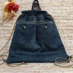 003.デニムリメイク　ナップサック