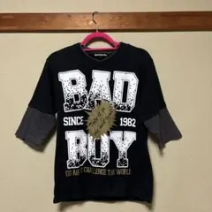 BADBOY ロゴプリント レイヤード風 Tシャツ ブラック Mのサムネイル
