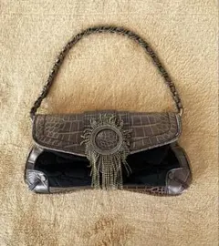 AL チェーン ショルダーバッグ　パーティーバッグ　アンティーク調 金具