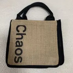 Chaos ロゴ入り ジュート ミニトートバッグ ベージュ×ブラックのサムネイル