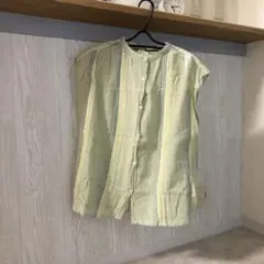 HYO ノースリーブ和風シャツ　M〜L インド製　綿100%