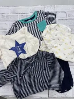 ベビー用　ロンパース　サイズ70〜90 4枚セット　男女兼用