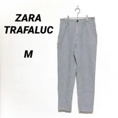 ZARA TRAFALUC ストライプ カジュアルパンツ ブルー×ホワイト