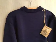 ガンジーセーター　イギリス製　Navy 36 新品