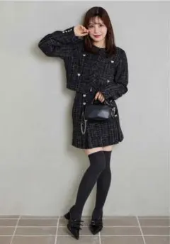 【Heart collection】ハートボタンツイードセットアップ