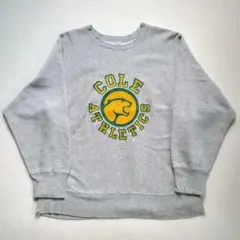 Champion 70s リバースウィーブ 単色タグ グレー プリント 古着