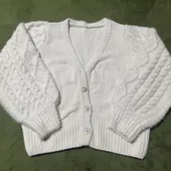axes femme ホワイトニットカーディガン Vネック
