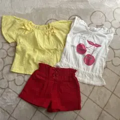 ほぼ未使用！SLAP SLIP サイズ:90 Tシャツ2枚・ショートパンツセット