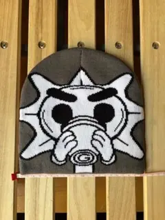 ビーニー　ニット帽　グレー　灰色　ストリート　カジュアル　ノームコア　y2k