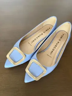 FABIO RUSCONI ライトブルー パンプス