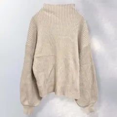 アールピーエス r.p.s ハイネック リブニット ぽわん袖 無地 F《a877