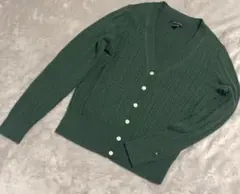 TOMMY HILFIGER コットン100%カーディガン　グリーンS/Pサイズ