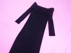 ZARA ザラ　ジャージ素材　オフショルダー　ロング　ワンピース　ブラック　M