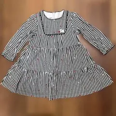 ファミリア　ベビー　長袖　ワンピース　チェック　90cm