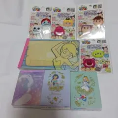 ディズニー メモ用紙セットとツムツムワッペン