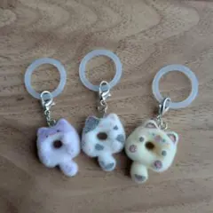 猫型ドーナツキーホルダー3個セット