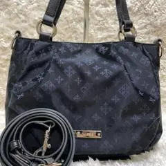 極美品✨　ラシット 2way ショルダーバッグ　ナイロン　ネイビー　総柄