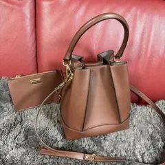 美品　ジャンニノターロ　ブラウン バケットバッグ ポーチ付き　IENA