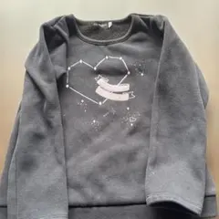 Bebe 黒のハート星プリント長袖トレーナー 120