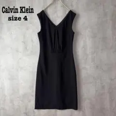 カルバンクライン ドレス ワンピース レディース 黒 Vネック フォーマル