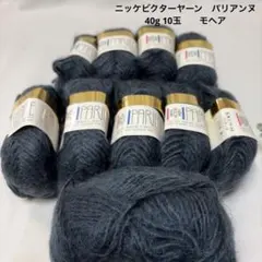 ニッケビクターヤーン　パリアンヌ　40g 10玉 モヘア　藍緑色