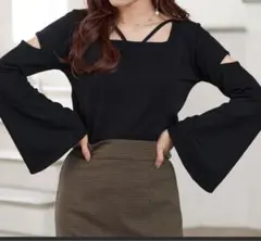 earthmusic&ecology2wayショルダースリットニットプルオーバー