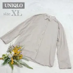 【ユニクロ】UNIQLO レーヨンブラウス（長袖） 大きいサイズ XL ●