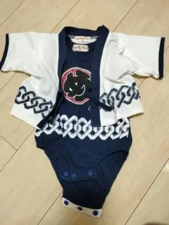 Kinder Safari 和風ロンパース ネイビー 80cm お祭り