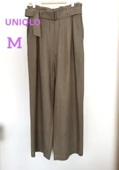 UNIQLO コットンパンツ　タックパンツ ワイドパンツ　M
