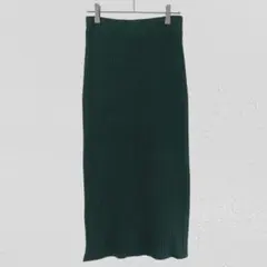 リブニット タイトロングスカート ウエストゴム　ストレッチ　ニットスカート