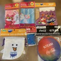 Fanta 巾着2種たべっ子どうぶつクールタオル2枚おでかけ用保冷剤　うちわ