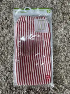 新品未使用未開封　UNIQLO 赤と白ストライプ ベビー　レギンス　90 7部丈