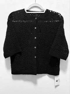新品 ローリーズファーム カーディガン ボレロ レース 黒 半袖