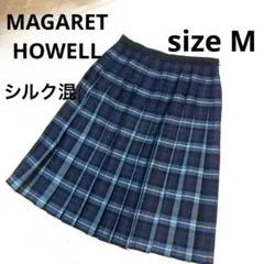 美品 マーガレットハウエル*チェック柄 プリーツ スカート サイズ2
