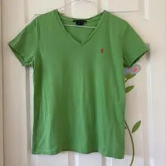 ラルフ・ローレン グリーン Vネック Tシャツ Mサイズ