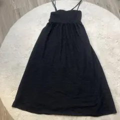 ふくれジャガード　キャミワンピース　BLACK