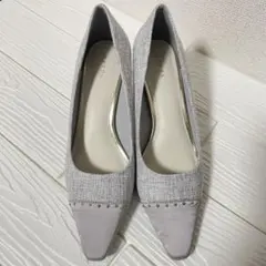 【極美品】ランダ　グレー ポインテッドトゥパンプス 箱付き