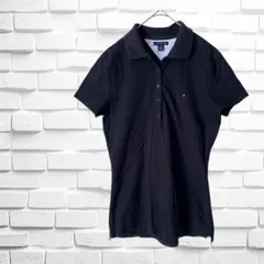 【トミーフィルフィガー】ポロシャツ　半そで　ブラック　レディース　サイズM