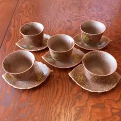 湯飲みと皿　5個セット　食器棚保管品