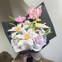 モールフラワーローズ&リリーブーケ（高さ50cm）