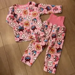ふわふわフリースアンパンマンパジャマ上下セット 100cm 冬