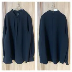 新品ブラウスXL☆UNIQLO好きオペークドットクリップ好きハニーズ好きvisに