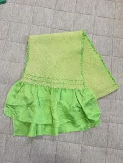 フリル付き緑色帯揚げ