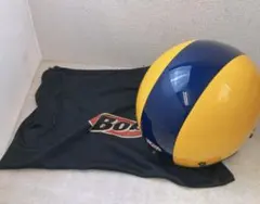 OGK BOB ジェットヘルメット 青×黄ツートンカラー 袋付き バイクのサムネイル