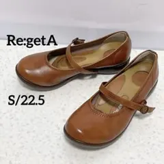 リゲッタ Re:getA ローヒールストラップパンプス メリージェーン　キャメル